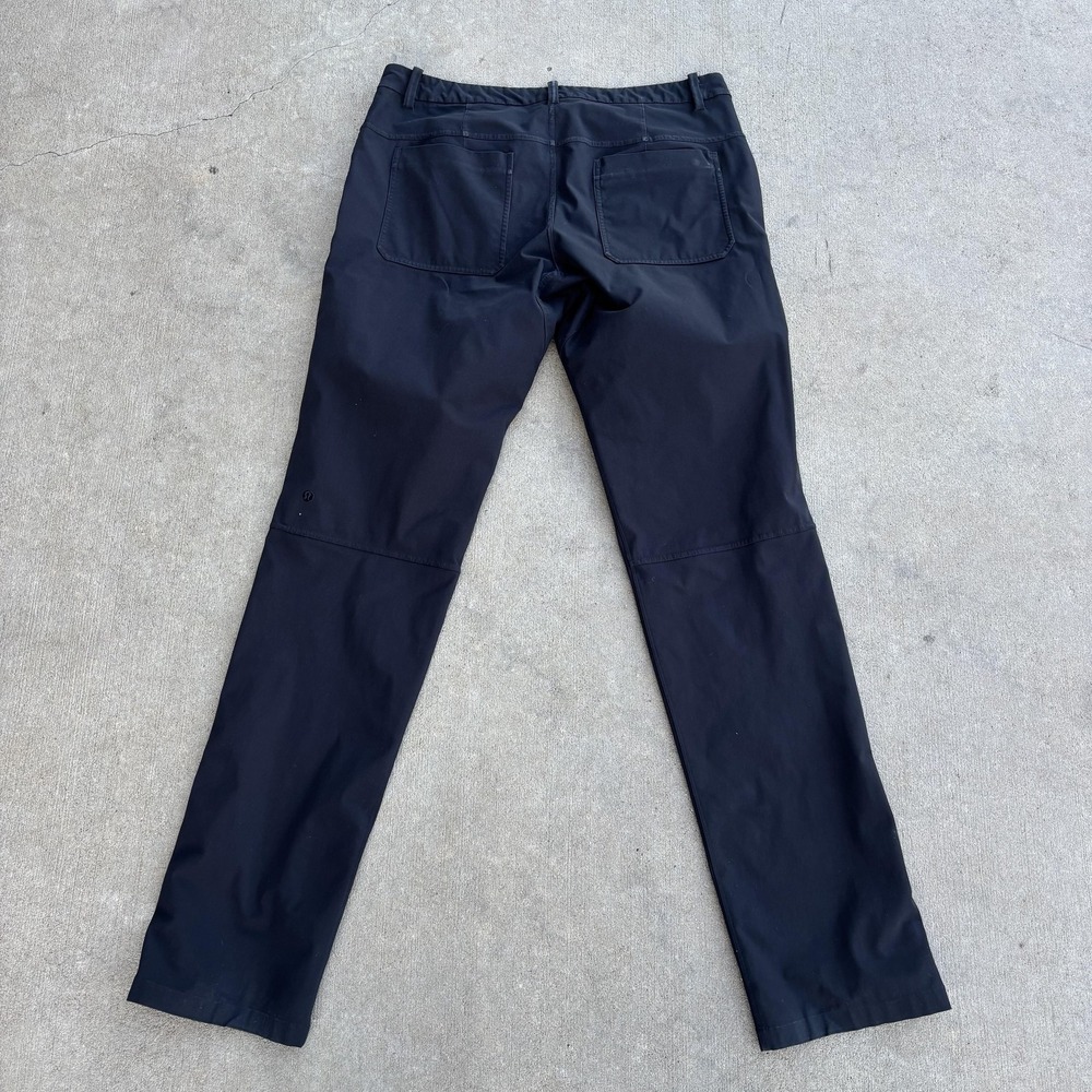 Lululemon Pants Mens 34x36 Black Slim Fit Microfiber Chino Travel Casual Pockets - Picture 10 of 12